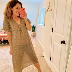 Matta NY Gray Silk Floral MIDI Dress S/M